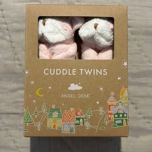 NWT Angel Dear Pink Bulldog Cuddle Twin Lovies